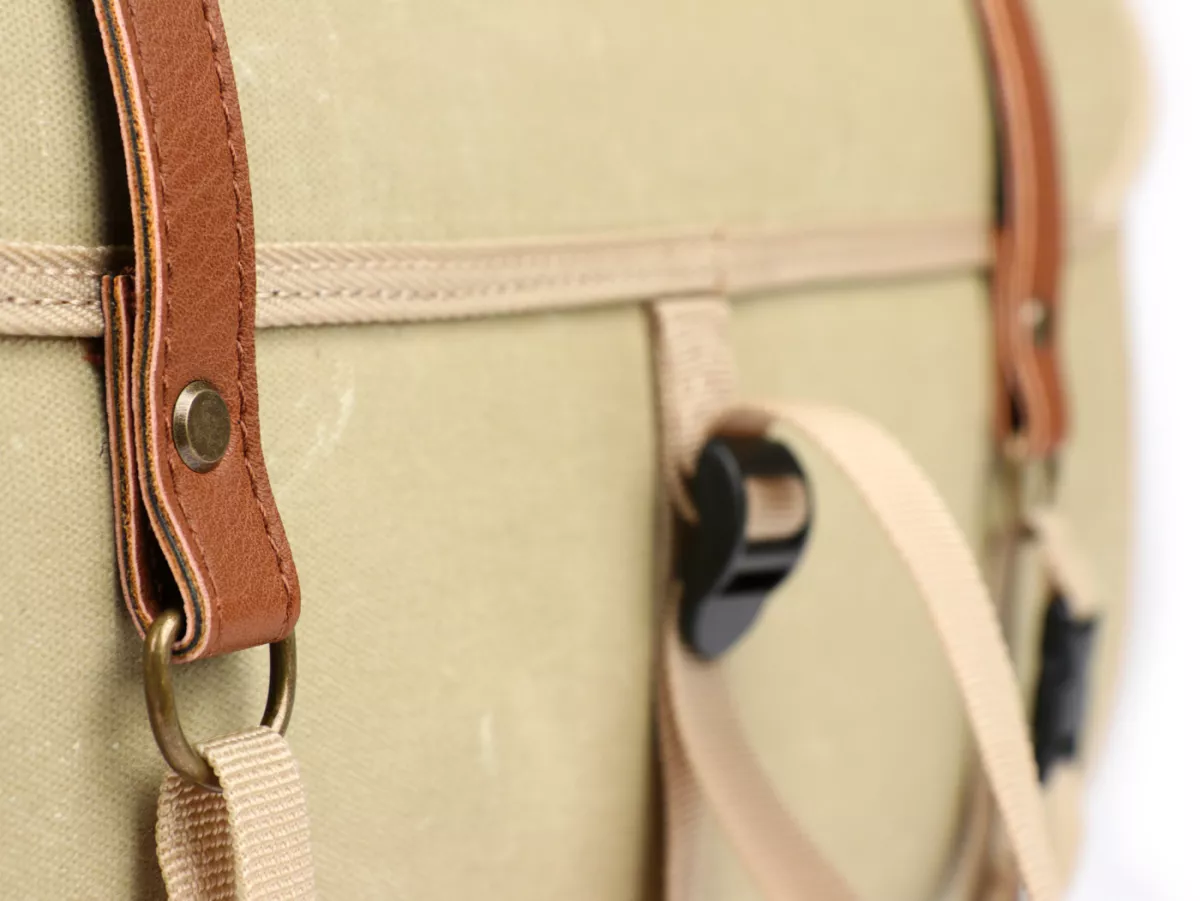 Casing - Tas (besar) untuk rak bagasi (alternatif dari top case) -MOTO NOSTRA Classic 'kanvas berlapis lilin' 480x300x270mm - cocok untuk misalnya Vespa, Lambretta, GTS, GTV, LX/LXV, ET4, S50-150, Sprint, Primavera - 35 liter - krem