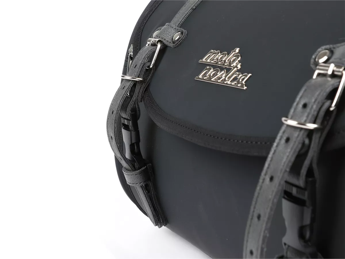 Roll bag (large) for carrier (alternative to topcase) -MOTO NOSTRA Classic 'PU' 480x300x270mm- suitable for e.g. Vespa, Lambretta, GTS, GTV, LX/LXV, ET4, S50-150, Sprint, Primavera - 35 litres - black