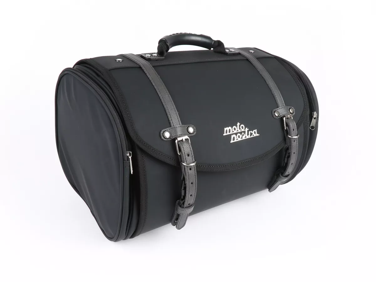 Roll bag (large) for carrier (alternative to topcase) -MOTO NOSTRA Classic 'PU' 480x300x270mm- suitable for e.g. Vespa, Lambretta, GTS, GTV, LX/LXV, ET4, S50-150, Sprint, Primavera - 35 litres - black