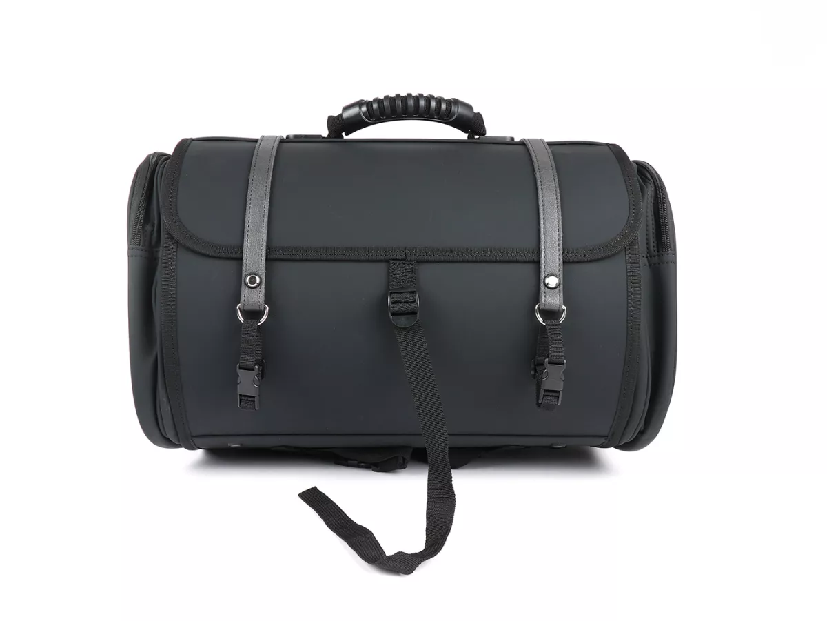 Roll bag (large) for carrier (alternative to topcase) -MOTO NOSTRA Classic 'PU' 480x300x270mm- suitable for e.g. Vespa, Lambretta, GTS, GTV, LX/LXV, ET4, S50-150, Sprint, Primavera - 35 litres - black