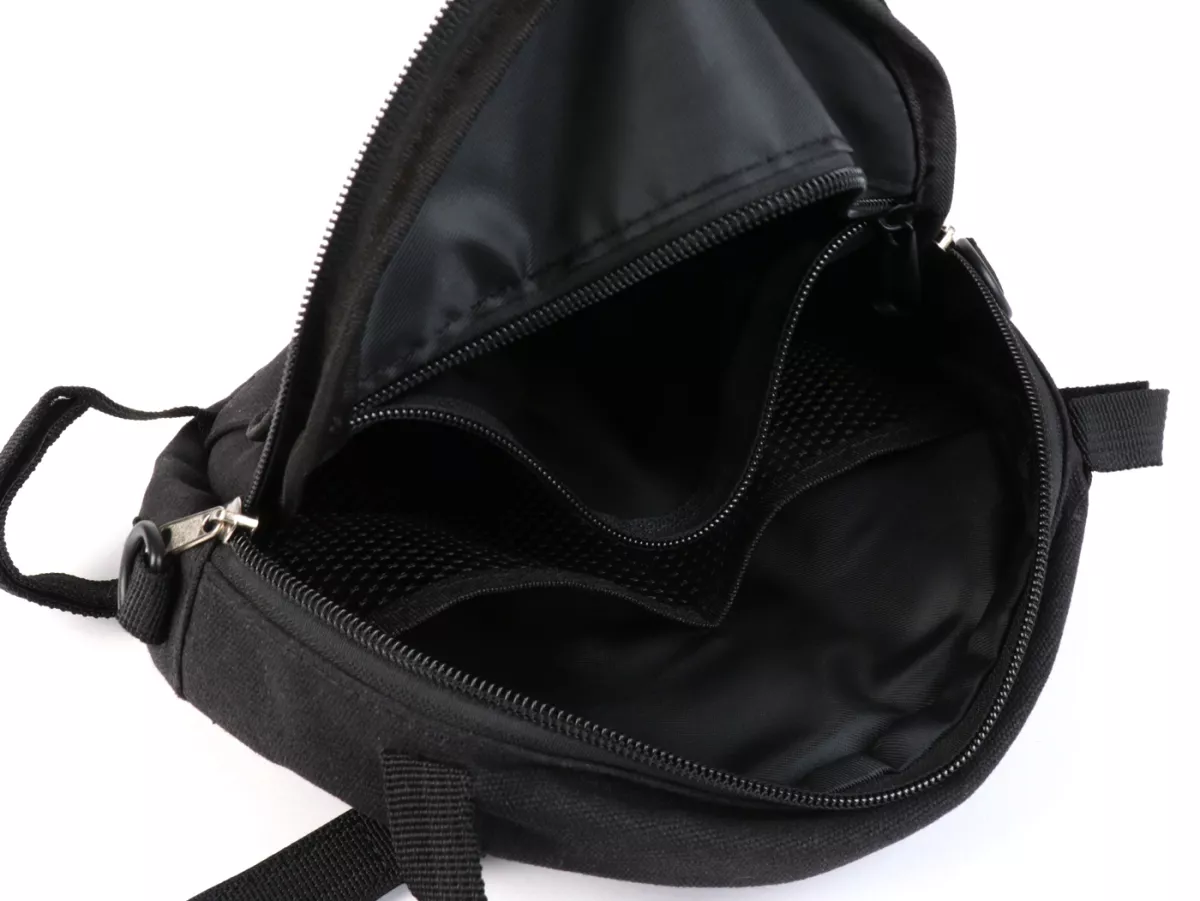 Tas bundar (Ø23cm) untuk roda cadangan 10 inci / tas bahu (termasuk tempat gelas) -MOTO NOSTRA Classic 'kanvas berlapis lilin' - cocok untuk misalnya Vespa, Lambretta - hitam