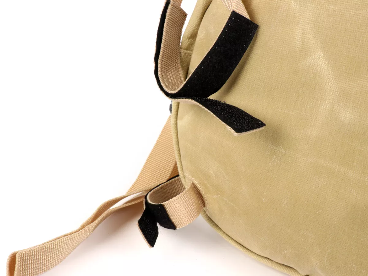 Tas bundar (Ø23cm) untuk roda cadangan 10 inci / tas bahu (termasuk tas ponsel (hingga 6,2 inci, mis. iPhone 11)) -MOTO NOSTRA Classic 'kanvas lilin' - cocok untuk mis. Vespa, Lambretta - krem