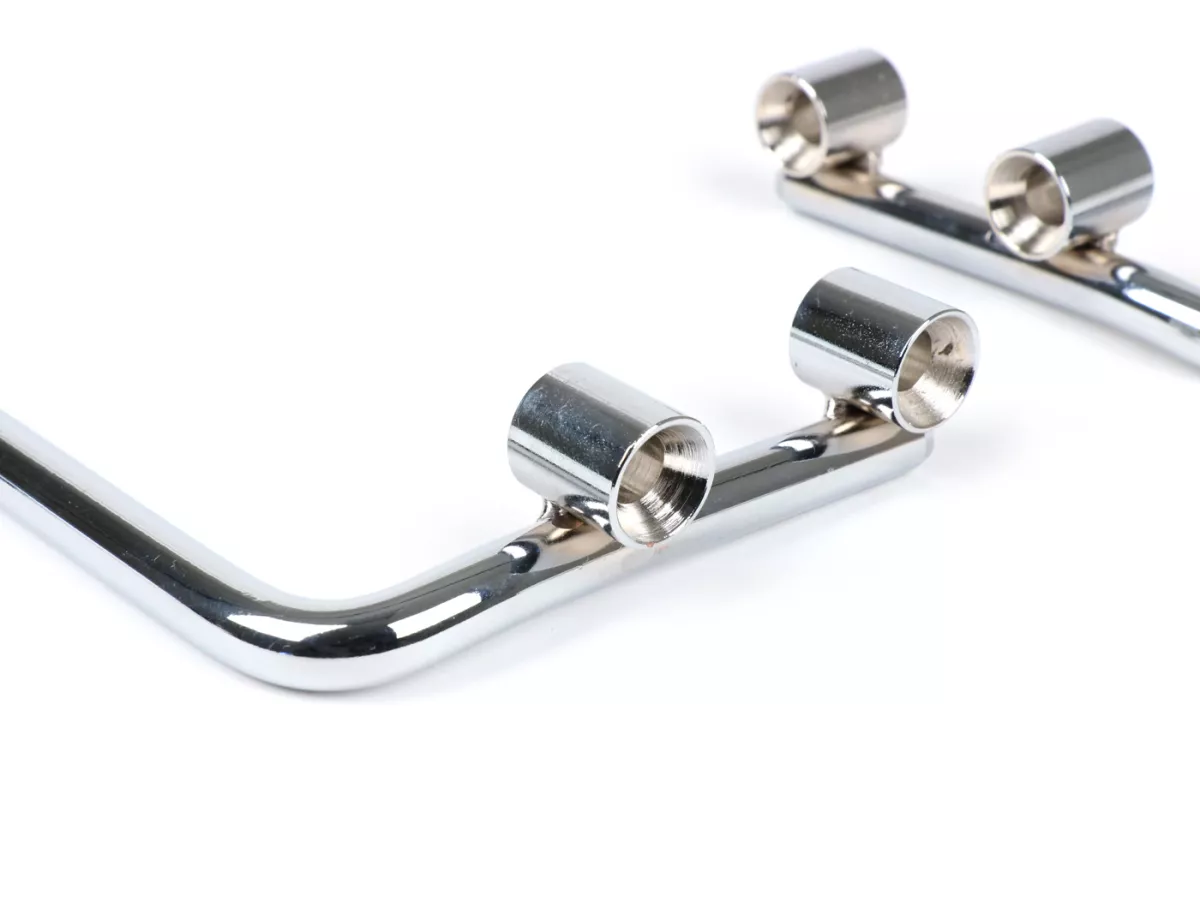 Bracket for flyscreen -MOTO NOSTRA, w=300mm, h=105mm- Vespa PX80, PX125, PX150, PX200, T5 Classic, LML 125/150 Star/Stella - chrome