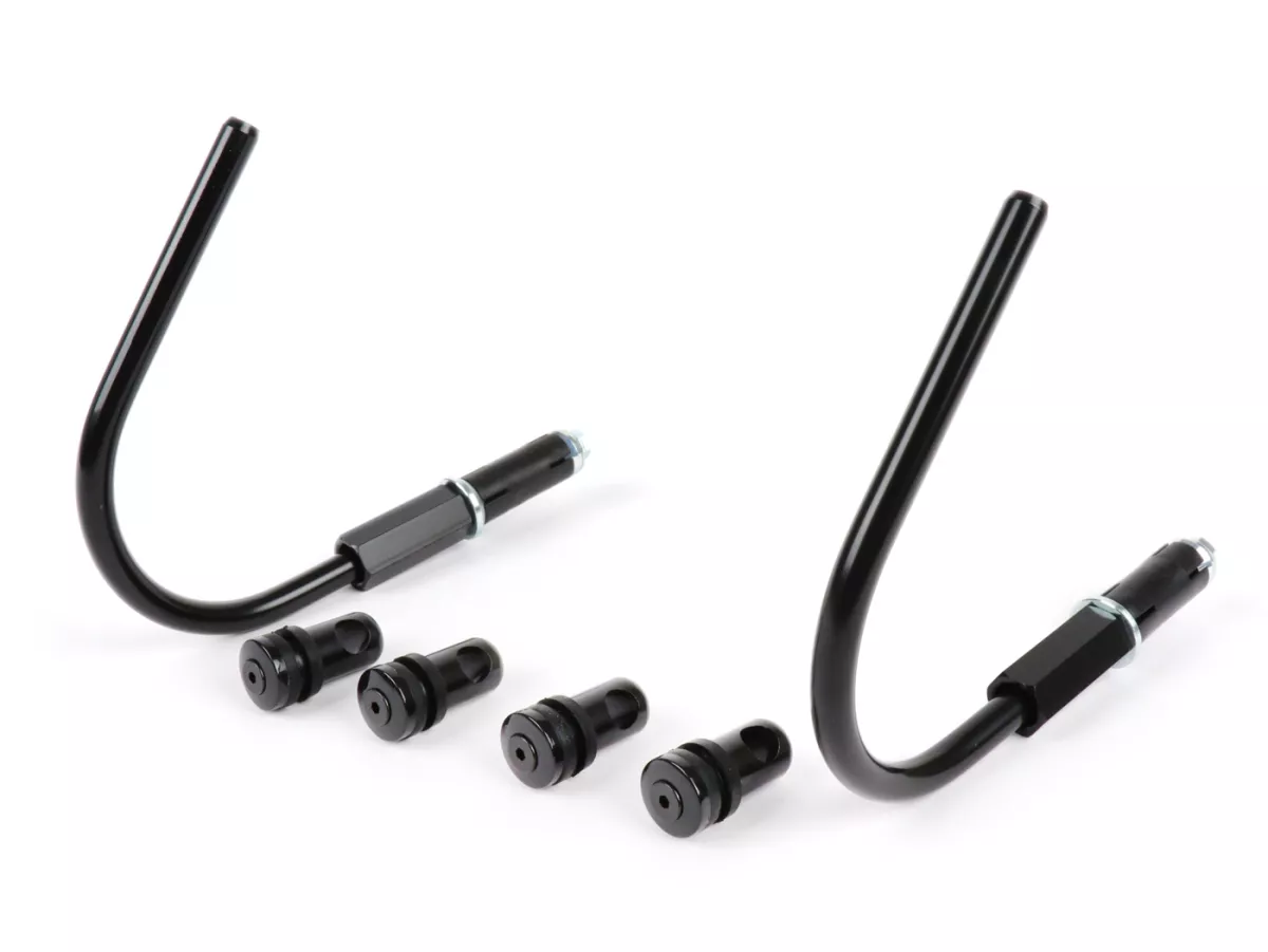 Houder voor windscherm -MOTO NOSTRA, b=300mm, h=105mm- Vespa GT, GTL, GTS, GTS Super, GTS 125-300cc HPE (-2022) - zwart