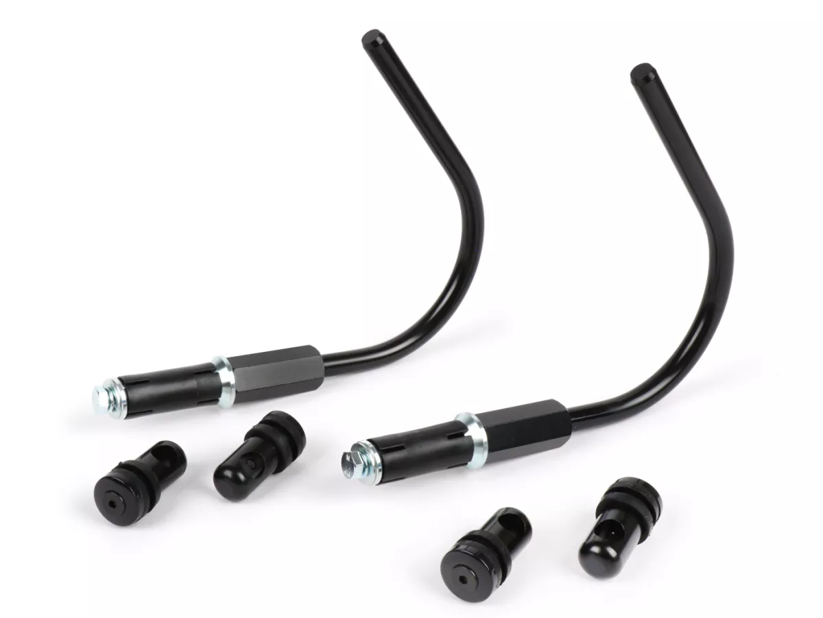 Houder voor windscherm -MOTO NOSTRA, b=300mm, h=105mm- Vespa GT, GTL, GTS, GTS Super, GTS 125-300cc HPE (-2022) - zwart