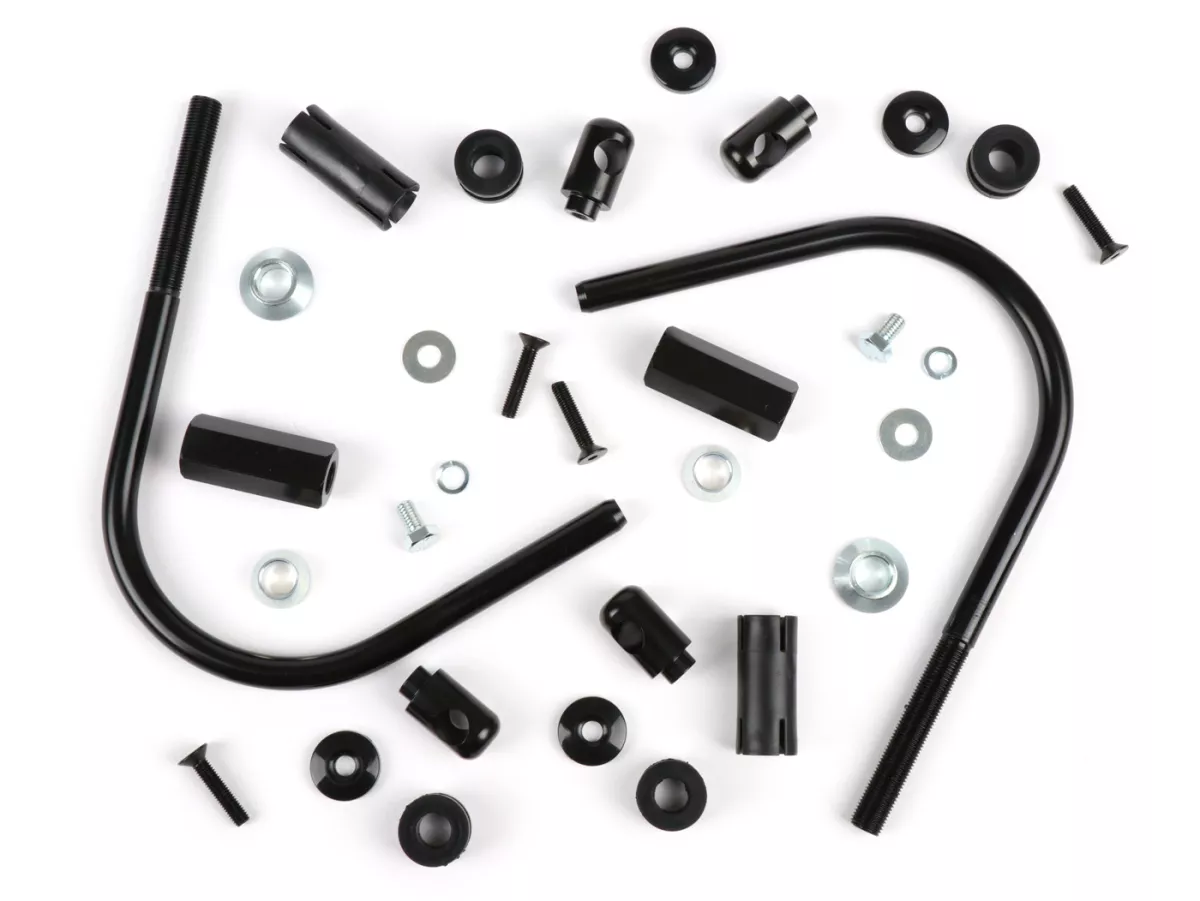 Houder voor windscherm -MOTO NOSTRA, b=300mm, h=105mm- Vespa GT, GTL, GTS, GTS Super, GTS 125-300cc HPE (-2022) - zwart