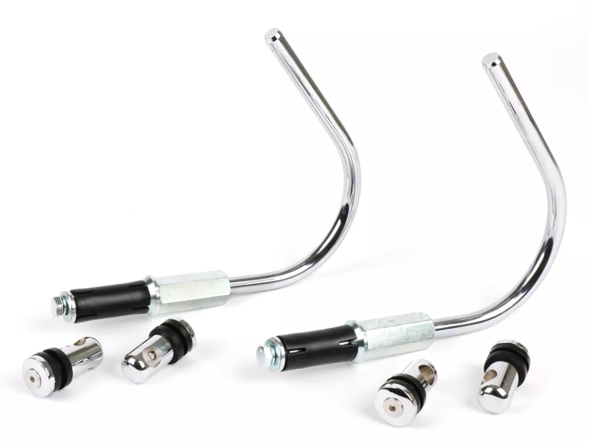 Soporte para parabrisas -MOTO NOSTRA, w=300mm, h=105mm- Vespa GT, GTL, GTS, GTS Super, GTS 125-300cc HPE (-2022) - cromado