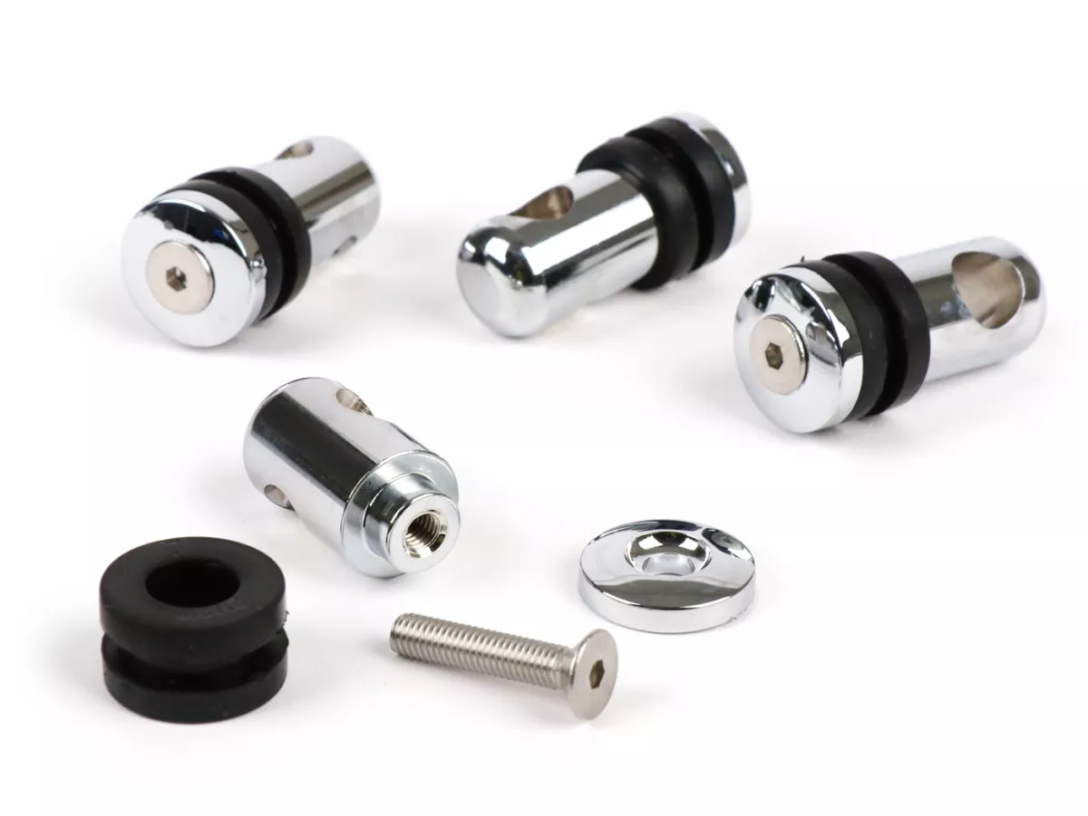 Soporte para parabrisas -MOTO NOSTRA, w=300mm, h=105mm- Vespa GT, GTL, GTS, GTS Super, GTS 125-300cc HPE (-2022) - cromado
