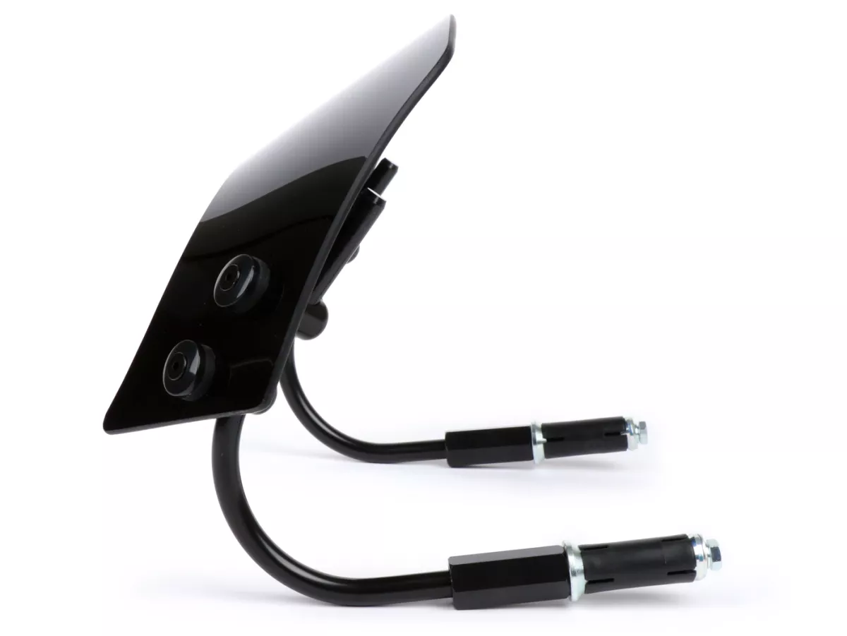 Parabrezza con staffe nere -MOTO NOSTRA, l=300mm, h=105mm- Vespa GTS 125-300cc HPE (2019-2022) - vetro oscurato nero