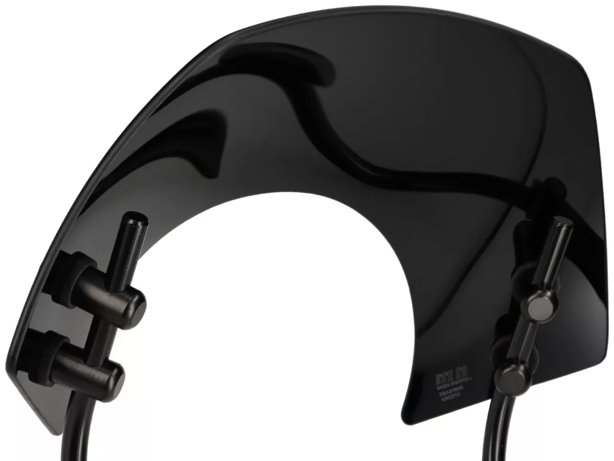 Parabrezza con staffe nere -MOTO NOSTRA, l=300mm, h=105mm- Vespa GTS 125-300cc HPE (2019-2022) - vetro oscurato nero