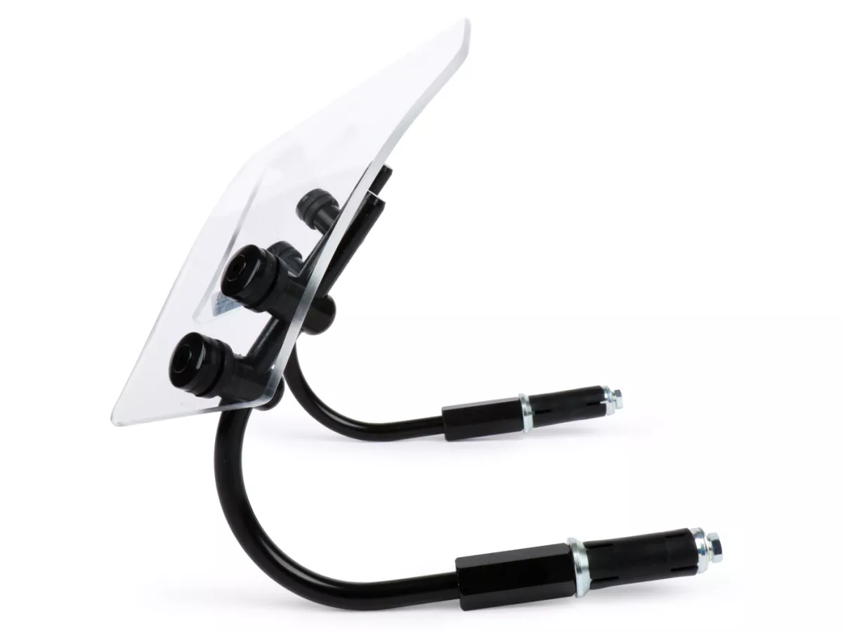 Parabrisas con soportes negros -MOTO NOSTRA, w=300mm, h=105mm- Vespa GTS 125-300cc HPE (2019-2022) - cristal transparente