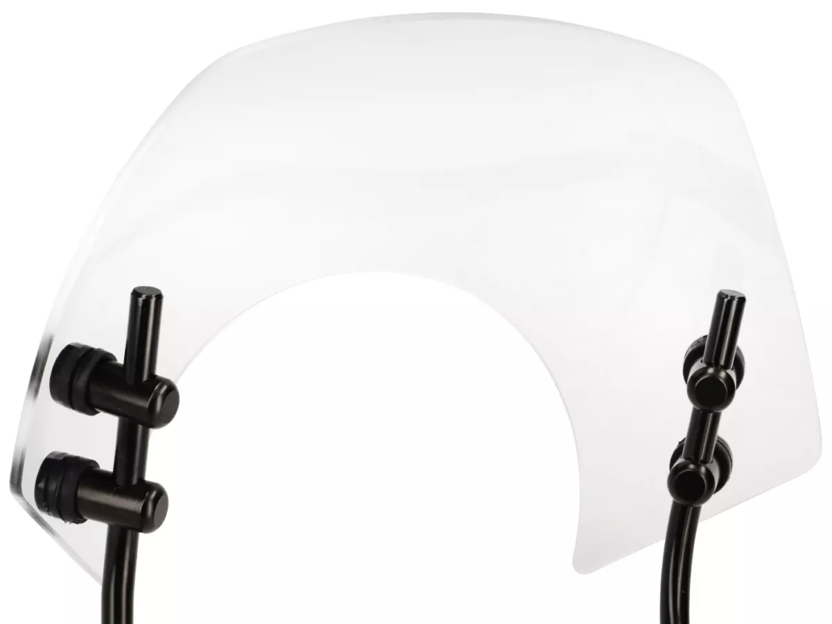 Parabrisas con soportes negros -MOTO NOSTRA, w=300mm, h=105mm- Vespa GTS 125-300cc HPE (2019-2022) - cristal transparente