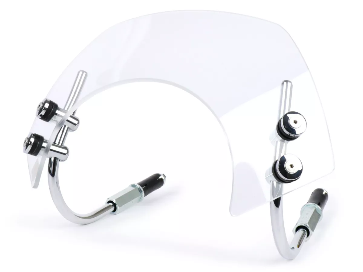 Parabrisas con soportes cromados -MOTO NOSTRA, w=300mm, h=105mm- Vespa GTS 125-300cc HPE (2019-2022) - cristal transparente