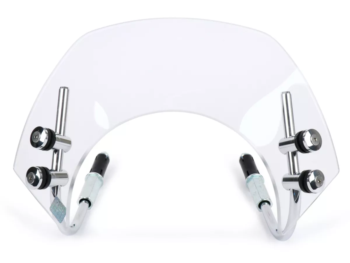 Parabrisas con soportes cromados -MOTO NOSTRA, w=300mm, h=105mm- Vespa GTS 125-300cc HPE (2019-2022) - cristal transparente