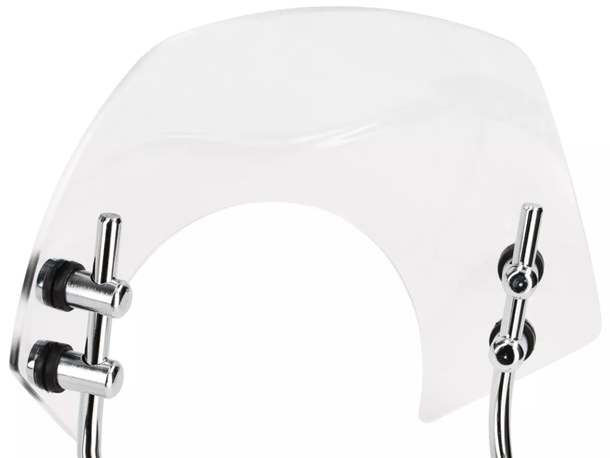 Parabrisas con soportes cromados -MOTO NOSTRA, w=300mm, h=105mm- Vespa GTS 125-300cc HPE (2019-2022) - cristal transparente