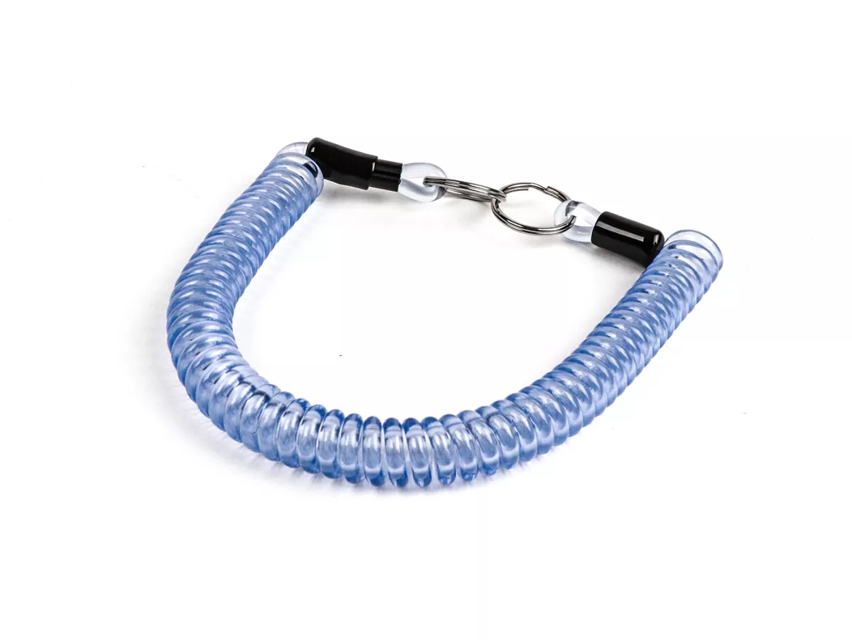 Key ring -MOTO NOSTRA Spiral- length 300mm - z.B. für Vespa Klassik (Verbindung zwischen Zündschloß im Lenkerdeckel und/oder Lenk-/Gepäckfachschloß bei PX alt, Rally, Sprint, ET3, Motovespa etc.) blue