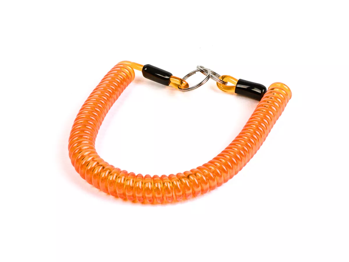 Key ring -MOTO NOSTRA Spiral- length 300mm - z.B. für Vespa Klassik (Verbindung zwischen Zündschloß im Lenkerdeckel und/oder Lenk-/Gepäckfachschloß bei PX alt, Rally, Sprint, ET3, Motovespa etc.) orange