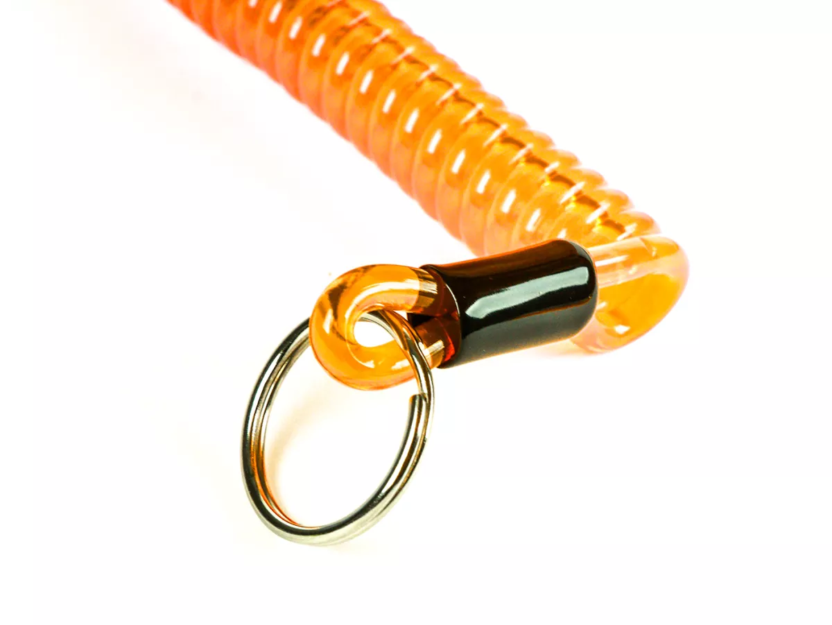 Key ring -MOTO NOSTRA Spiral- length 300mm - z.B. für Vespa Klassik (Verbindung zwischen Zündschloß im Lenkerdeckel und/oder Lenk-/Gepäckfachschloß bei PX alt, Rally, Sprint, ET3, Motovespa etc.) orange