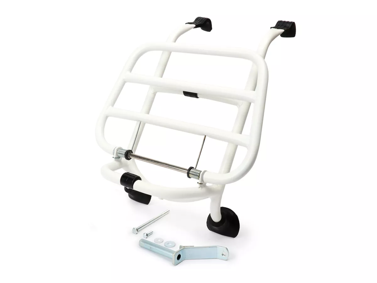 Portaequipajes delantero plegable -MOTO NOSTRA- Vespa GTS/GTS Super 125/300 (2019-2022), GTV300 (2019-2022) - HPE, Supertech, Super Sport, Sei Giorni (ZAPMA3600, ZAPMA3602, ZAPMA3700) - blanco