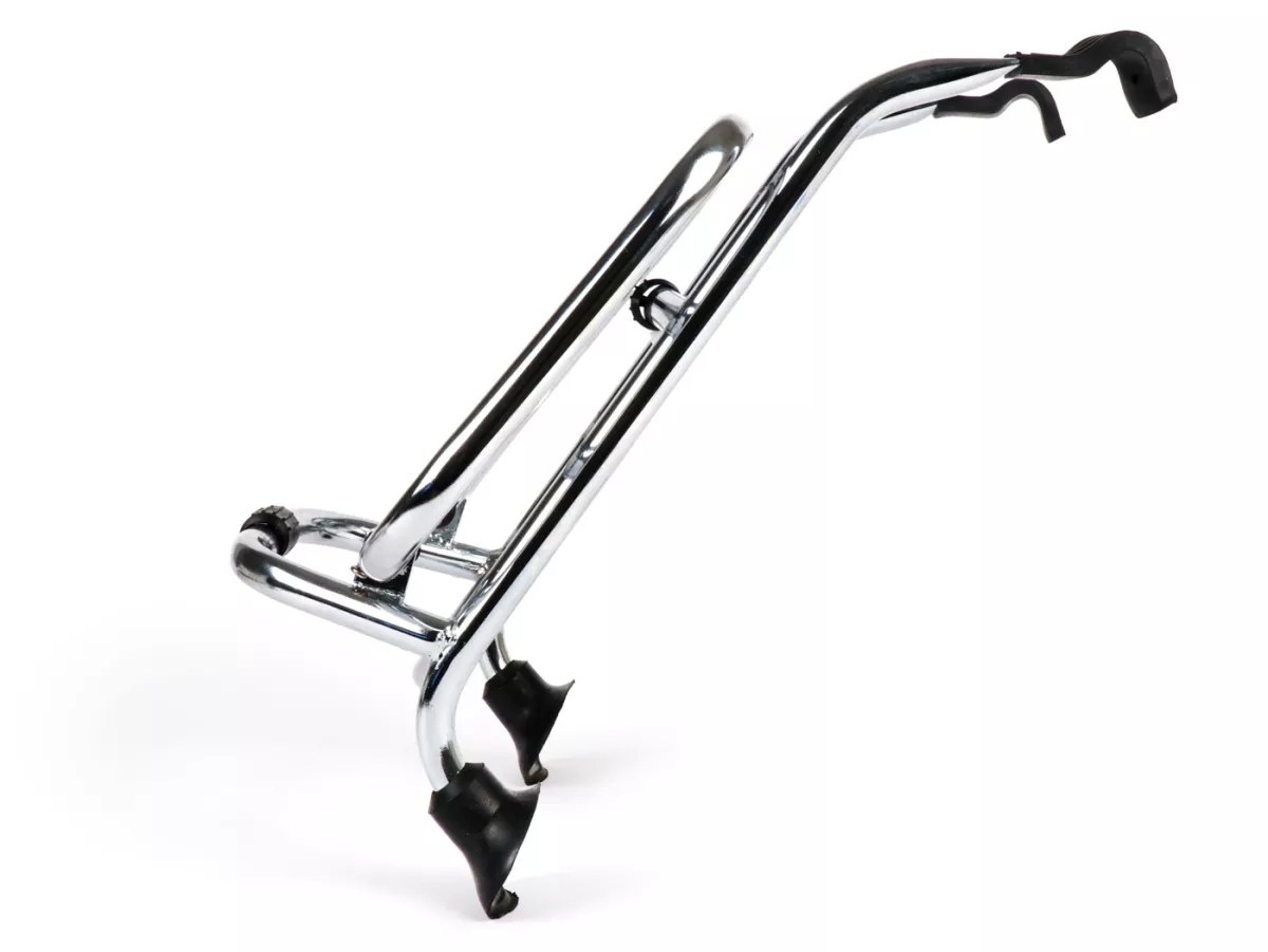 Front rack, fold down -MOTO NOSTRA- Vespa GT, GTL, GTV, GTS, GTS Super, GT60, HPE, Supertech, Super Sport, Sei Giorni (until 2022) - chrome