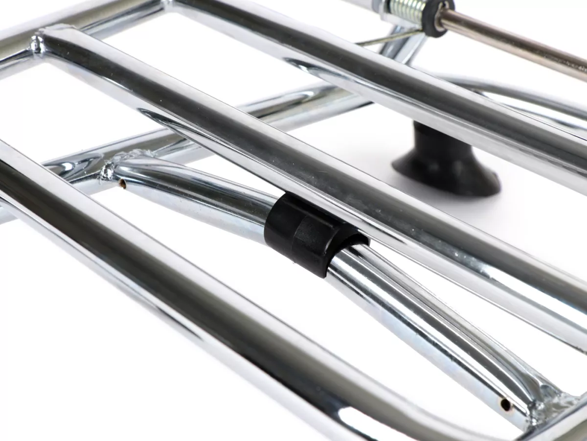 Front rack, fold down -MOTO NOSTRA- Vespa GT, GTL, GTV, GTS, GTS Super, GT60, HPE, Supertech, Super Sport, Sei Giorni (until 2022) - chrome