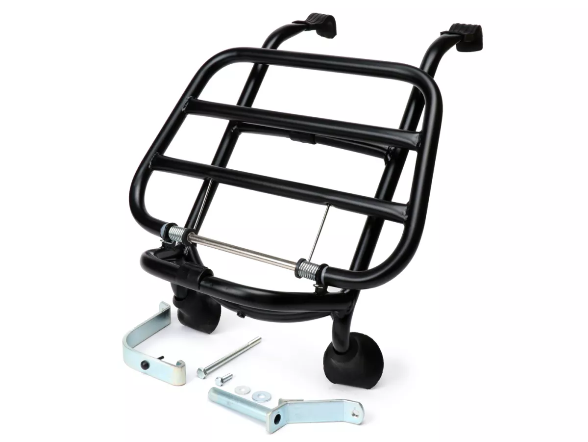 Porte bagages avant rabattable -MOTO NOSTRA- Vespa GT, GTL, GTV, GTS, GTS Super, GT60, HPE, Supertech, Super Sport, Sei Giorni (jusqu'en 2022) - noir mat