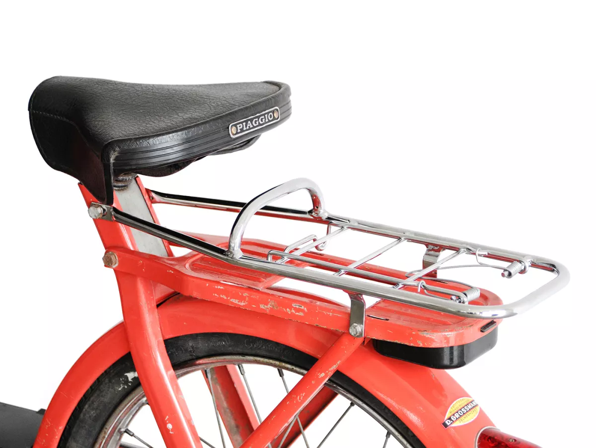 Bagagedrager achter -MOTO NOSTRA- Piaggio Ciao (hoekige zadelpen, achterlicht op spatbord)- Chroom