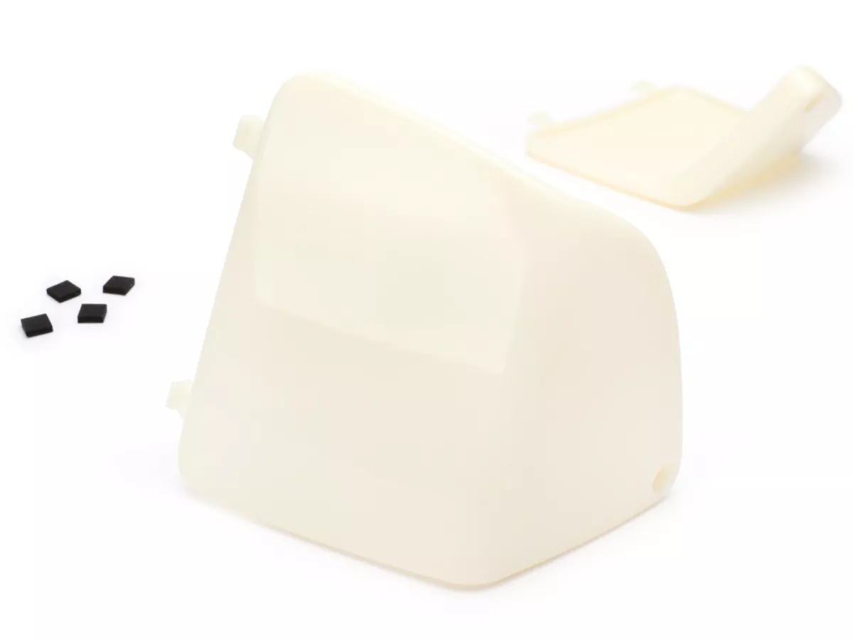 Maintenance flap set for interior lining leg shield -MOTO NOSTRA- Vespa GT, GTL, GTV, GTS 125-300 (03-22-), HPE, Supertech, Supersport, Touring - (cover for cooling water connection / fuses) - unpainted