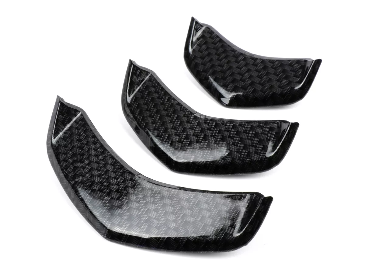 Horn grill insert, chevron set -MOTO NOSTRA, carbon style- Vespa GTS125/300 (2019-2022), GTS Super (iGet/HPE), GTS Supersport (iGet/HPE), GTS Touring (iGet/HPE), GTS SuperTech (iGet/HPE), GTS Yacht Club, GTS SuperNotte