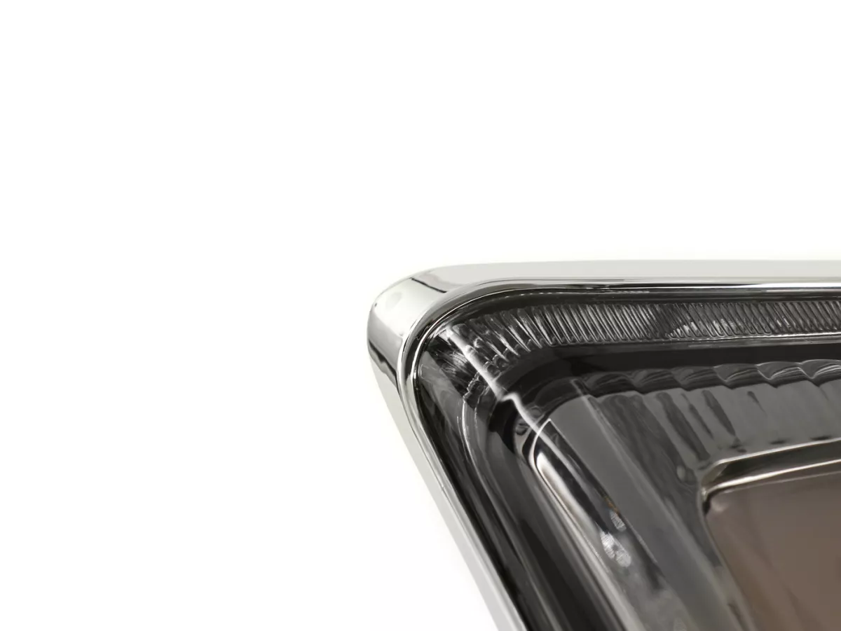 Tail light incl. frame -MOTO NOSTRA, LED 'Boulder'- Vespa GTS (2019-2022) GTS125 iGet, GTS300 HPE, GTS SUPER 125/300 HPE, GTS SUPERSPORT 125/300, GTS SUPERTECH 125/300 HPE - Glass black/ Frame chrome