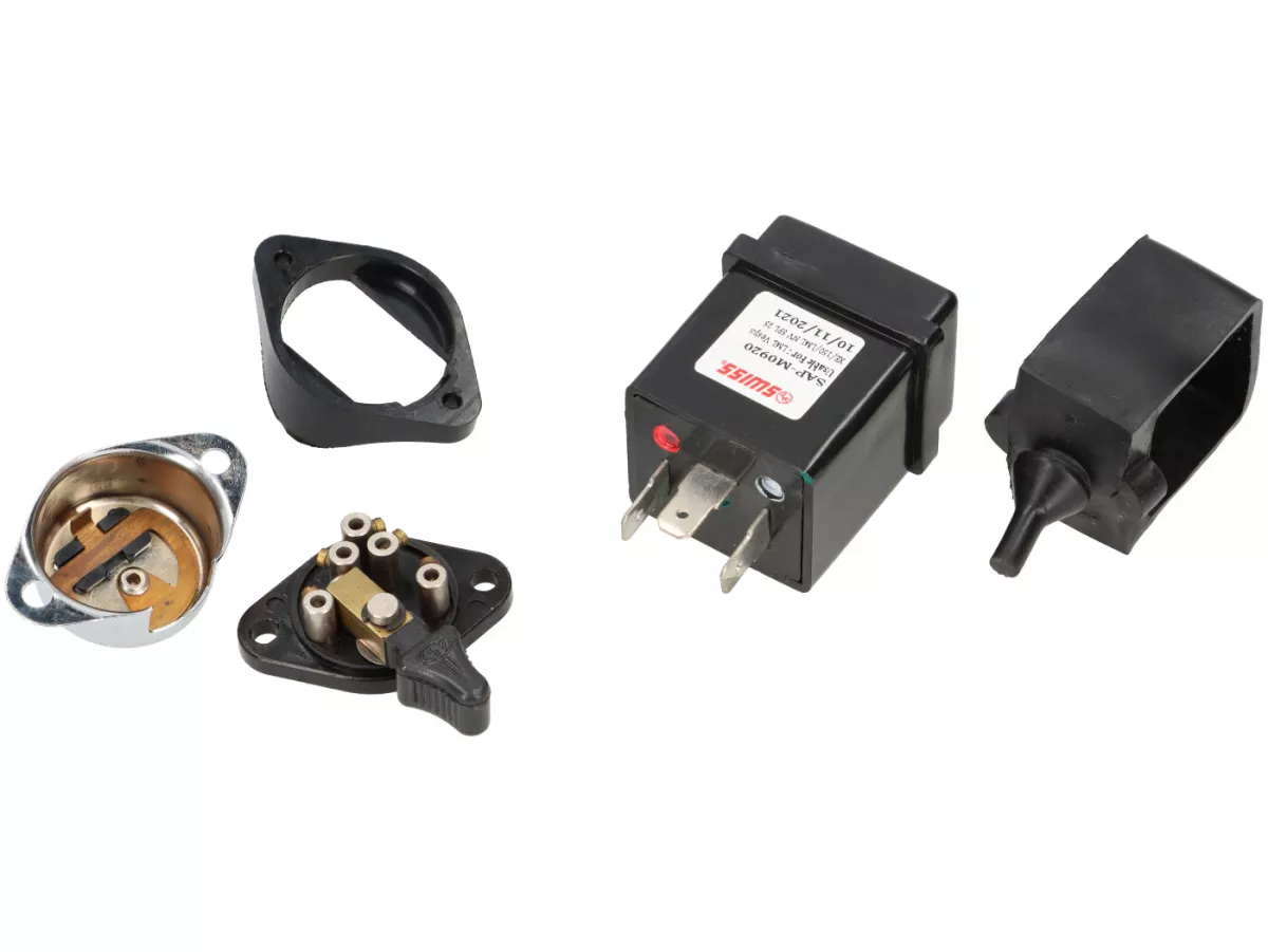 Set di retrofit per indicatori di direzione -MOTO NOSTRA, LED, con marcatura E, 12 Volt- Vespa Smallframe V50, 50N, PV, ET3, Largeframe Rally, Sprint, TS, GT, GTR, SS180 - Ø=24mm - Bianco