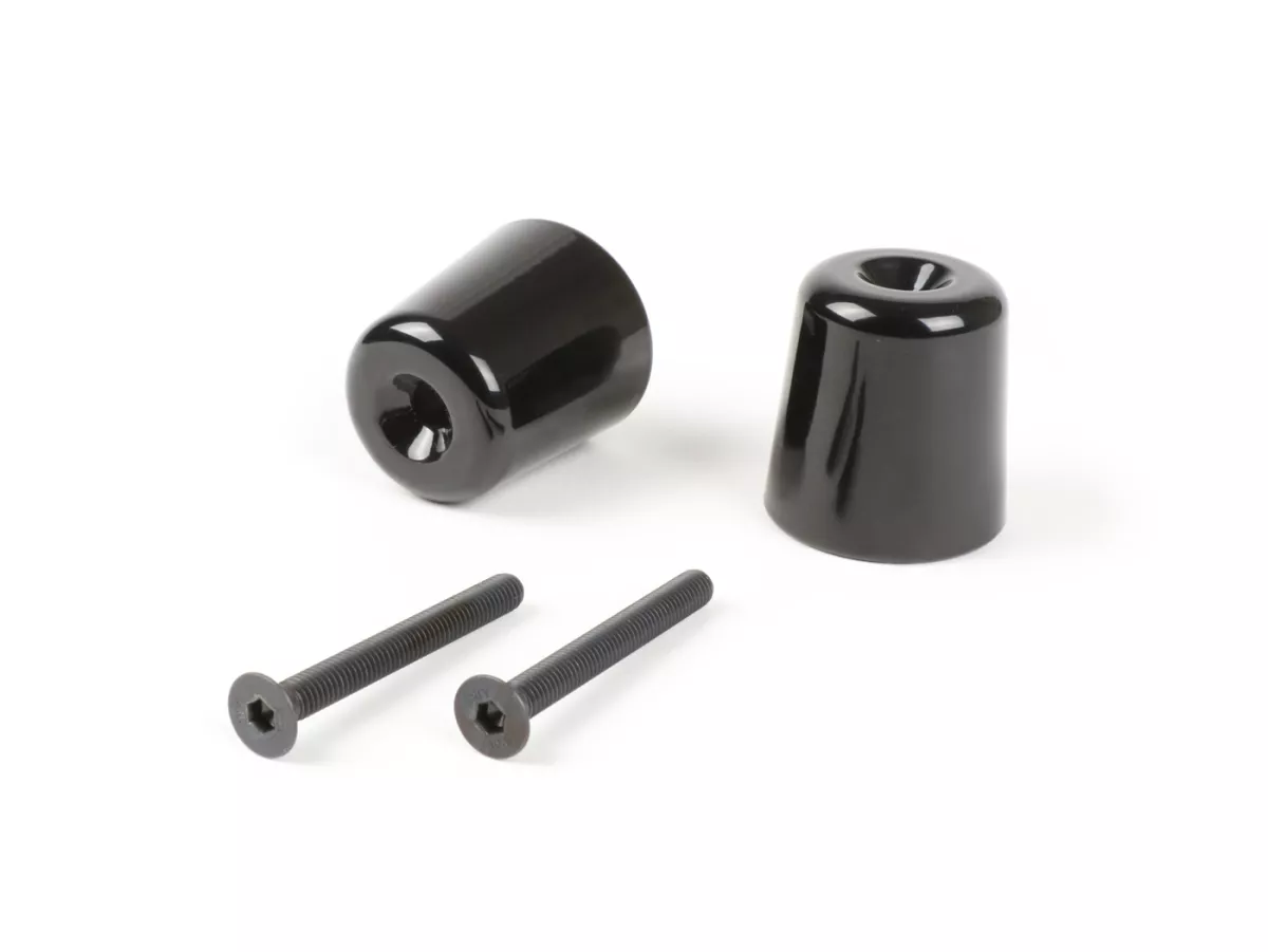Pair of handlebar end weights, antivibration  -MOTO NOSTRA- Vespa GT/GTL 125-200, GTS 125-300, GTV 125-300, Aprilia Scarabeo 400/500, SR Max 125-300, Gilera GP 800, Nexus 125-500, Piaggio Beverly 125-500, Piaggio X10 125, X8 400 - 282g - shiny black
