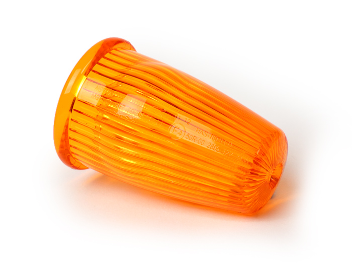 Indicator -MOTO NOSTRA handlebar end indicator LED (E-mark), 6 volt- Vespa V50, 50SR, 50 Sprinter, 90SS, 90 Racer, PV125, ET3, Sprint150, Rally180/200 - amber