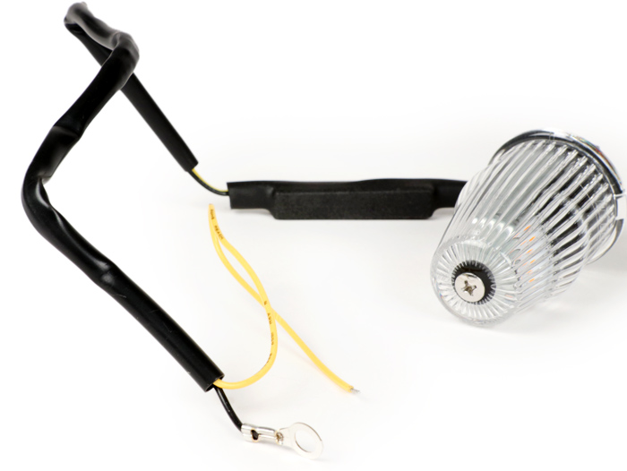 Indicator -MOTO NOSTRA handlebar end indicator LED (E-mark), 6 volt- Vespa V50, 50SR, 50 Sprinter, 90SS, 90 Racer, PV125, ET3, Sprint150, Rally180/200 - colourless
