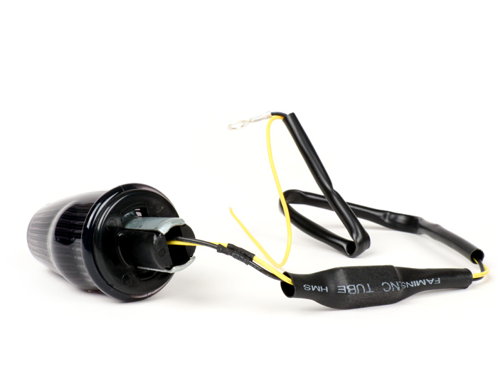 Indikator -MOTO NOSTRA indikator stang LED (E-mark), 12 volt- Vespa V50, 50SS, 50SR, 50 Sprinter, 90SS, 90 Racer, PV125, ET3, Sprint150, Rally180/200 - hitam