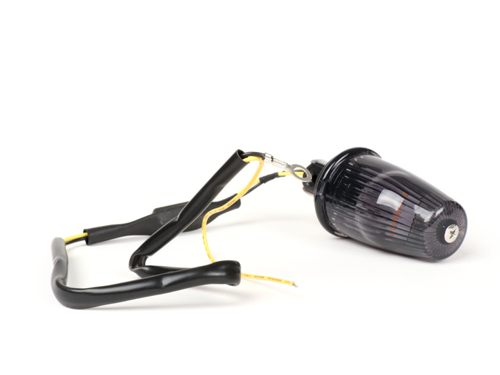 Indikator -MOTO NOSTRA indikator stang LED (E-mark), 12 volt- Vespa V50, 50SS, 50SR, 50 Sprinter, 90SS, 90 Racer, PV125, ET3, Sprint150, Rally180/200 - hitam