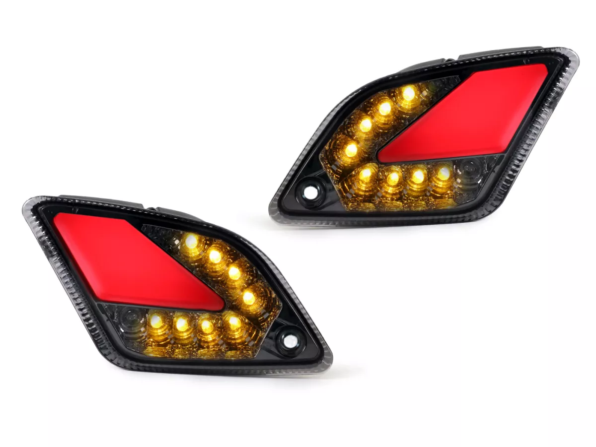 Paire clignotants arrière -MOTO NOSTRA (2019-2022) clignotants à LED séquentielle avec feux de position (homologation européenne)- Vespa GTS 125-300 HPE (2019-2022) - fumé