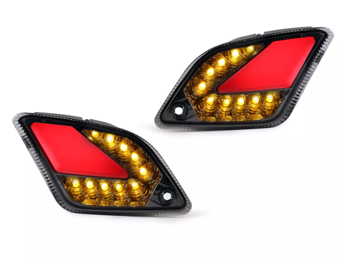Paire clignotants arrière -MOTO NOSTRA (2019-2022) clignotants à LED séquentielle avec feux de position (homologation européenne)- Vespa GTS 125-300 HPE (2019-2022) - fumé