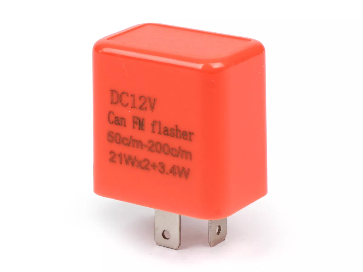 Indicator flasher relay -MOTO NOSTRA, Adjustable 2-pin LED- 12V DC (2x21W + 3.4W)