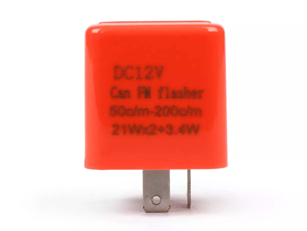 Indicator flasher relay -MOTO NOSTRA, Adjustable 2-pin LED- 12V DC (2x21W + 3.4W)