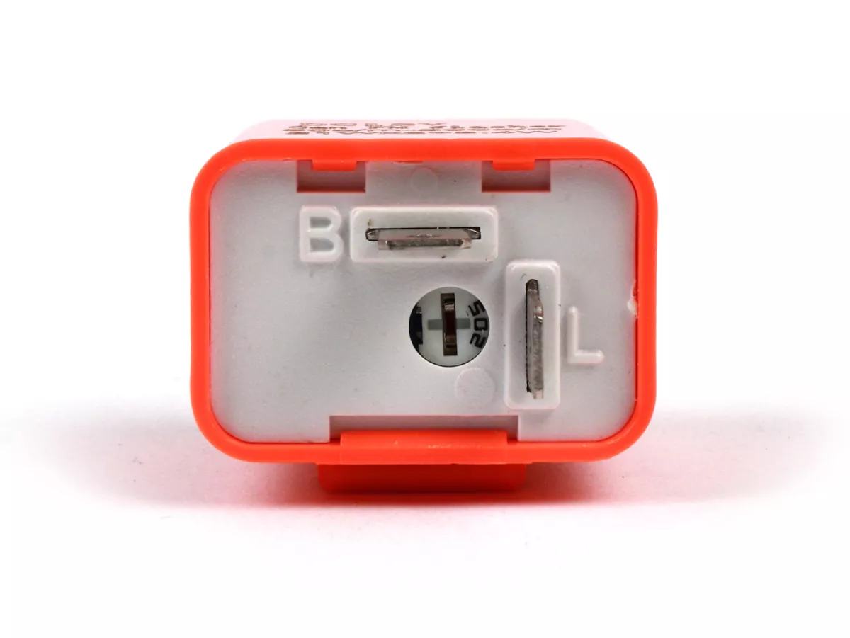 Indicator flasher relay -MOTO NOSTRA, Adjustable 2-pin LED- 12V DC (2x21W + 3.4W)