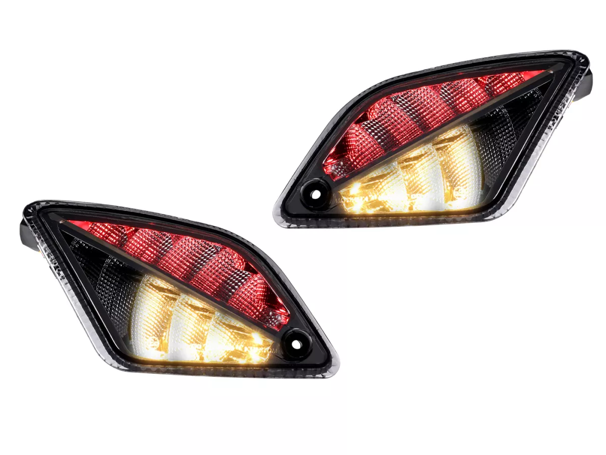 Set indicatori di direzione posteriori -MOTO NOSTRA 2K22 (fino al 2014) luce di marcia dinamica a LED, con luce di posizione (E-mark)- Vespa GT, GTL, GTV, GTS 125-300 - fumé