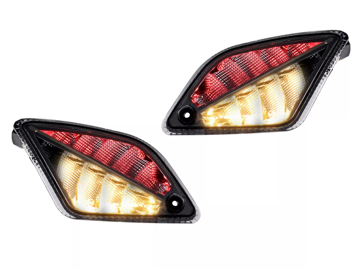 Set indicatori di direzione posteriori -MOTO NOSTRA 2K22 (fino al 2014) luce di marcia dinamica a LED, con luce di posizione (E-mark)- Vespa GT, GTL, GTV, GTS 125-300 - fumé