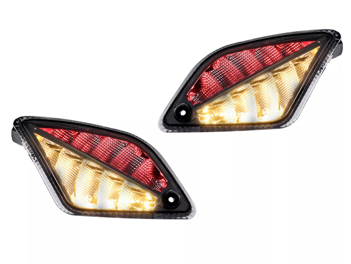 Set indicatori di direzione posteriori -MOTO NOSTRA 2K22 (fino al 2014) luce di marcia dinamica a LED, con luce di posizione (E-mark)- Vespa GT, GTL, GTV, GTS 125-300 - fumé