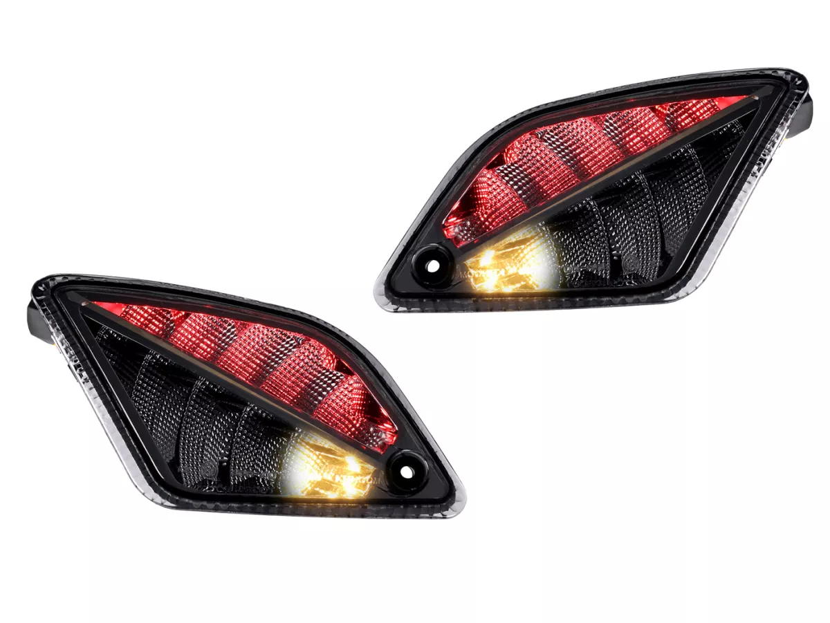 Knipperlichtenset achter -MOTO NOSTRA 2K22 (2014-2018) dynamisch LED-looplicht, met positielicht (E-markering)- Vespa GT, GTL, GTV, GTS 125-300 - gerookt