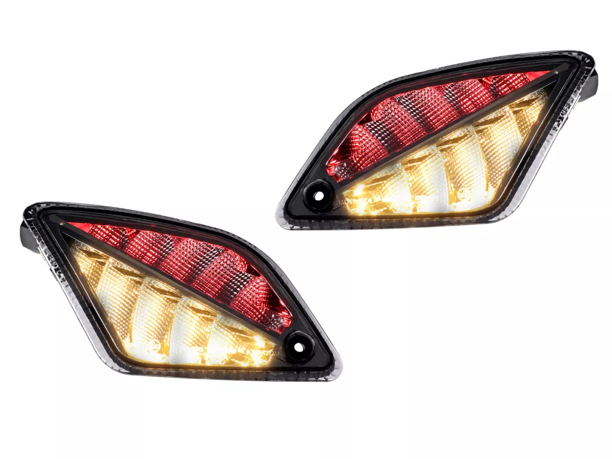 Knipperlichtenset achter -MOTO NOSTRA 2K22 (2014-2018) dynamisch LED-looplicht, met positielicht (E-markering)- Vespa GT, GTL, GTV, GTS 125-300 - gerookt
