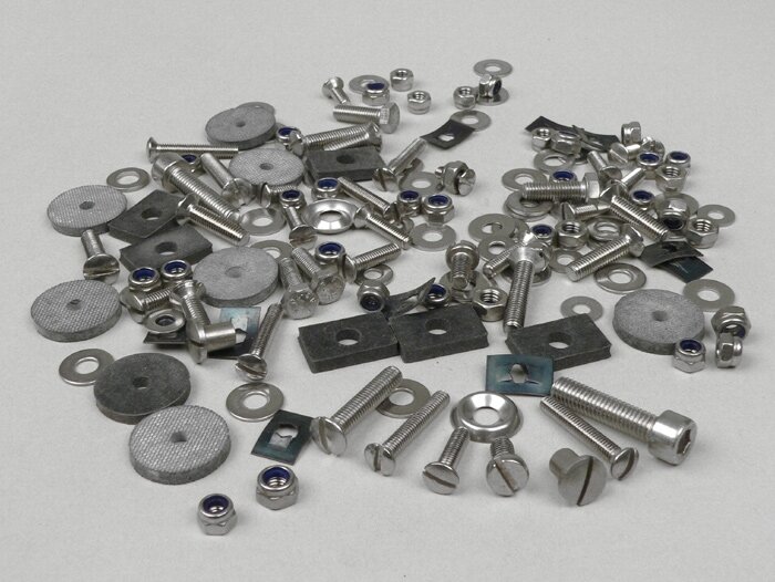 Screw set body parts Verkleidungsteile -MB DEVELOPMENTS- Lambretta LI, LIS, SX, TV (Series 2-3), DL, GP - stainless steel