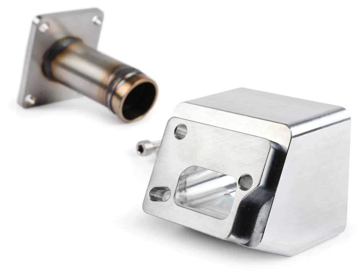 Colector de admisión - Colector de admisión de diafragma -MRP para diafragma RD350 y carburador Ø30mm- Vespa V50, PV125, ET3, PK S, PK XL, PK XL2. ETS - AW=35mm - adecuado para cárteres de motor Smallframe de 2 y 3 orificios