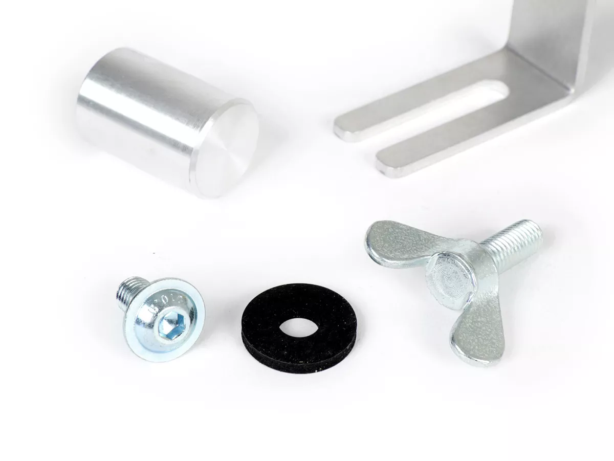 Braket untuk dudukan smartphone -MRP- universal untuk model Vespa manual (pemasangan di bawah setang pada sambungan sekrup cermin)