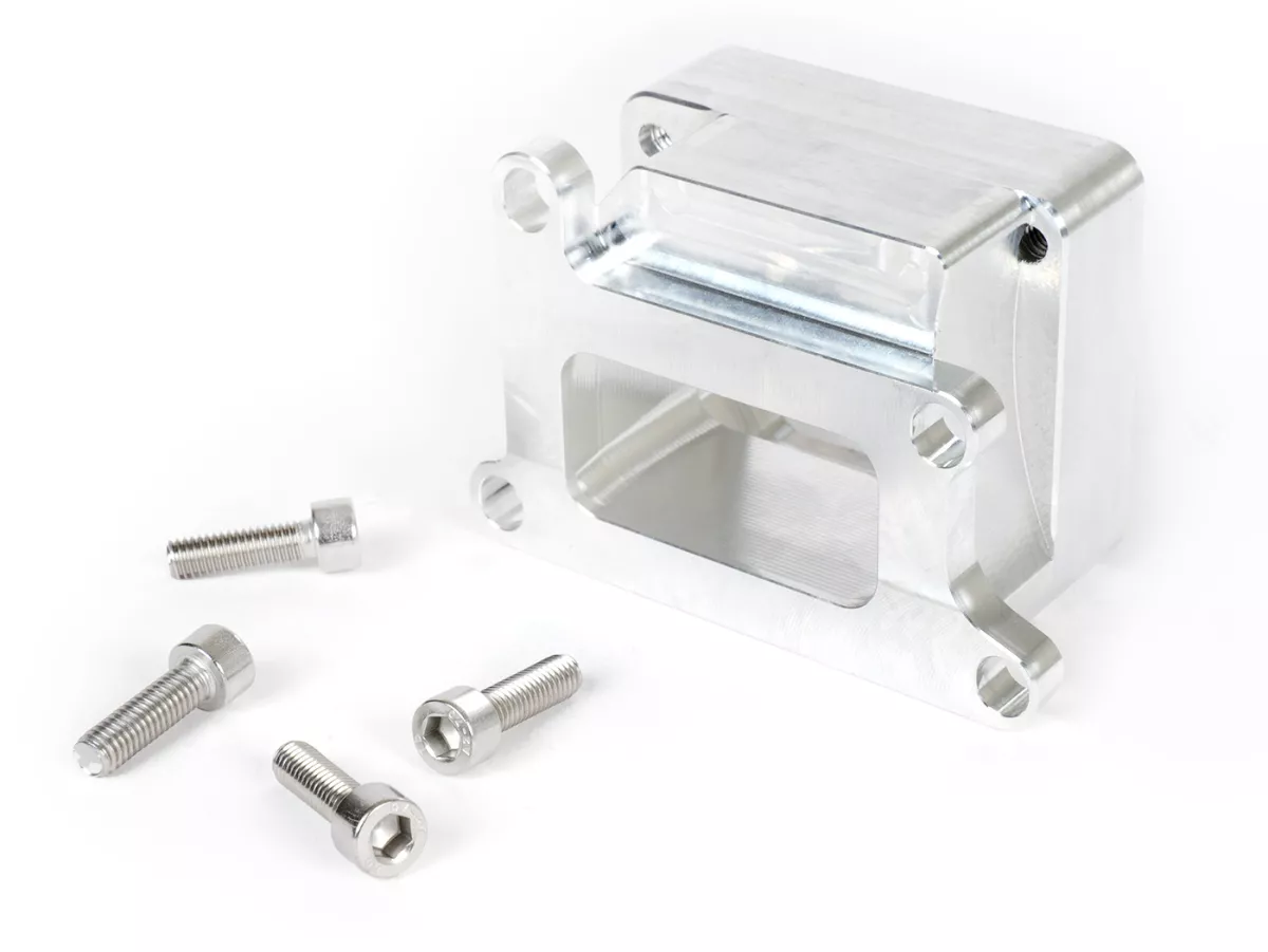 Anche de collecteur d'admission (partie inférieure) - boîtier d'anche -MRP pour anche type RD350 / VForce sur Malossi VR-One engine case- Vespa Largeframe PX, LML, Rally, Sprint, Cosa, T5 125ccm
